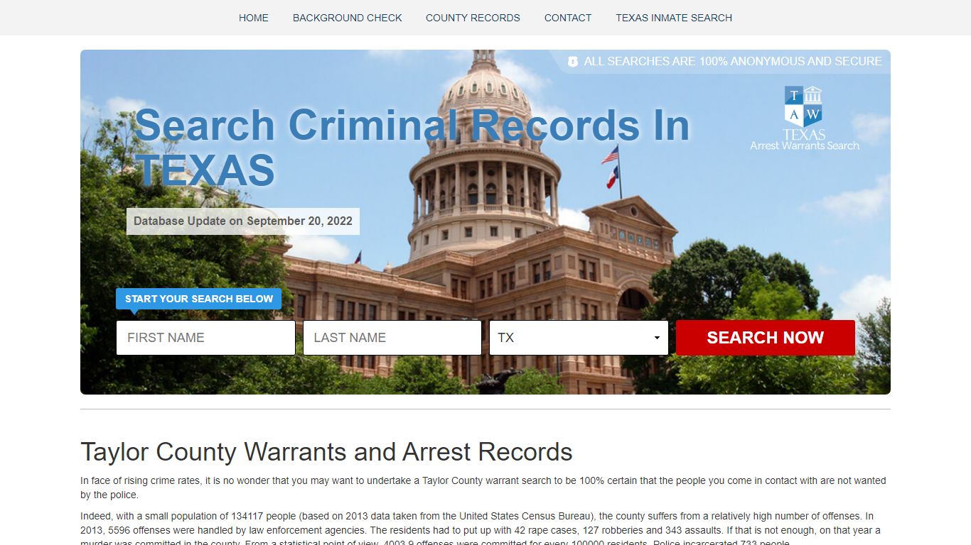 Taylor County Warrants and Arrest Records